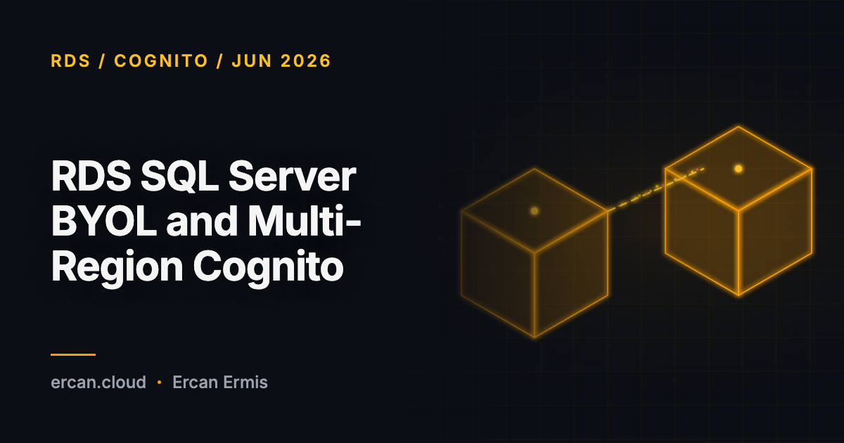RDS SQL Server BYOL and Multi-Region Cognito