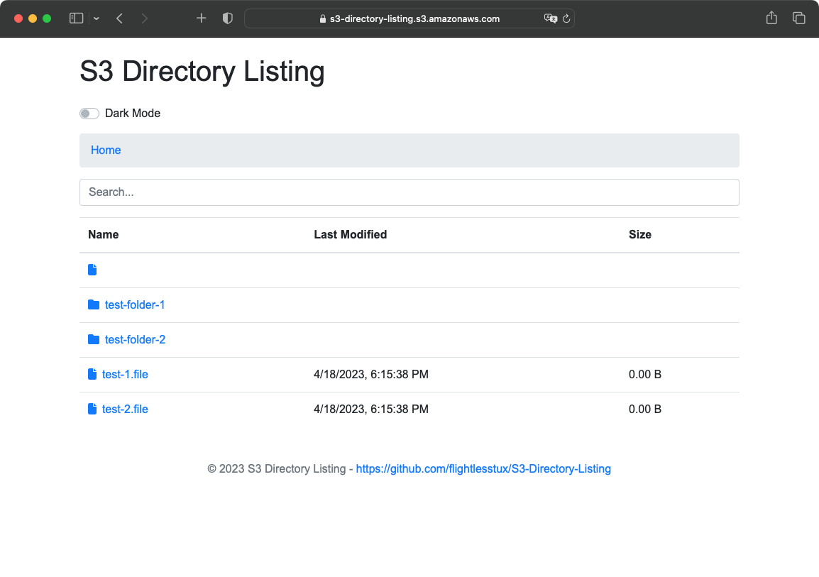 List your S3 bucket objects easily with S3 Directory Listing